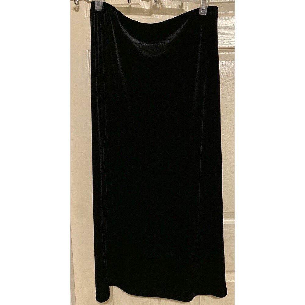 Vintage Rag USA y2k Black Velvet Maxi Skirt Whimsigoth Womens 90s Grunge Witchy